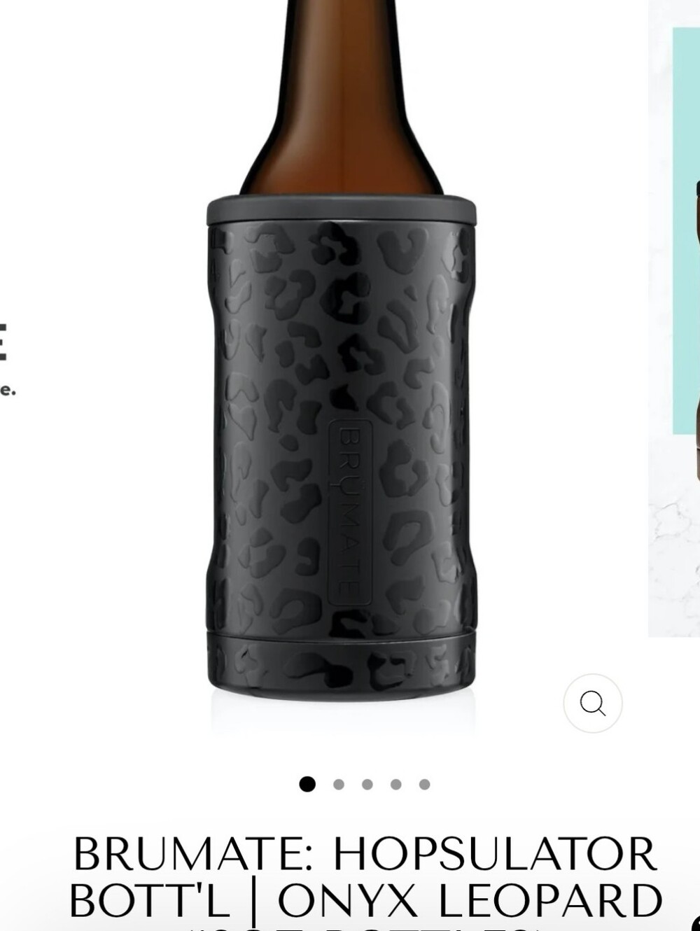 NEW Brumate Hopsulator Bott'l, 12oz Onyx Leopard